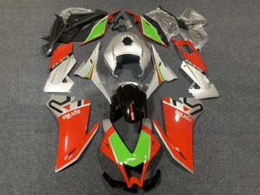 Carenado Moto Aprilia RS4 50 125 2012-2018 - Plata Rojo Verde Negro Brillante Fábrica