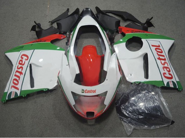 Carenados Moto Honda CBR1100XX Blackbird 1996-2007 - Blanco Rojo Verde Castrol Fábrica