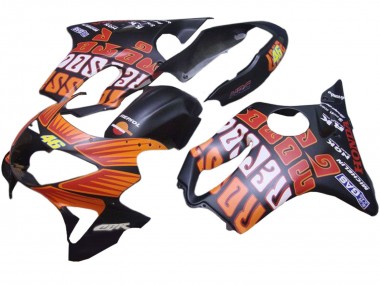 Carenados Moto Honda CBR600 F4 1999-2000 - Negro Mate Naranja Rossi Repsol 46 Fábrica