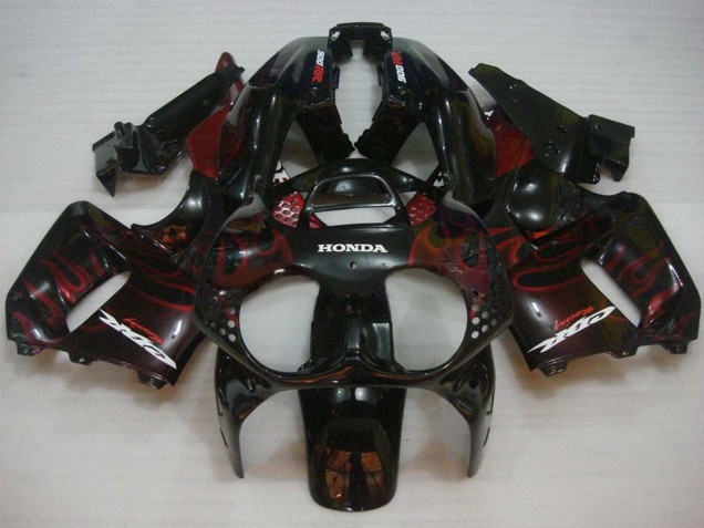 Carenados Moto Honda CBR900RR 893 1992-1993 - Negro Brillante Rojo Llama Fábrica