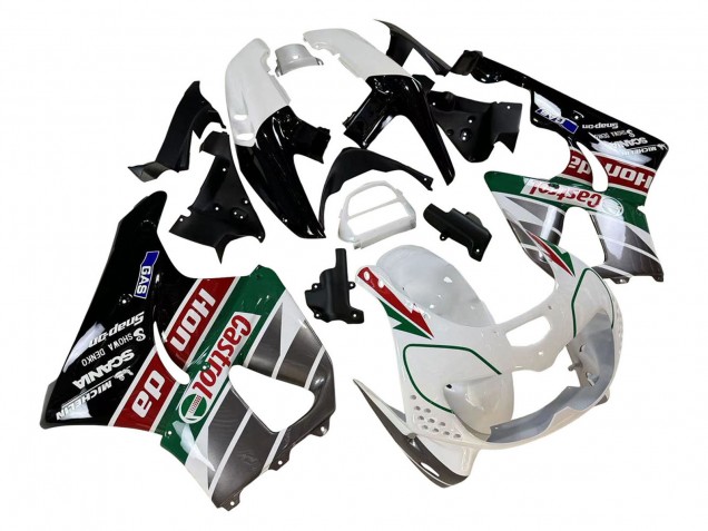 Carenados Moto Honda CBR900RR 893 1996-1997 - Blanco Verde Gris Negro Brillante Castrol Fábrica