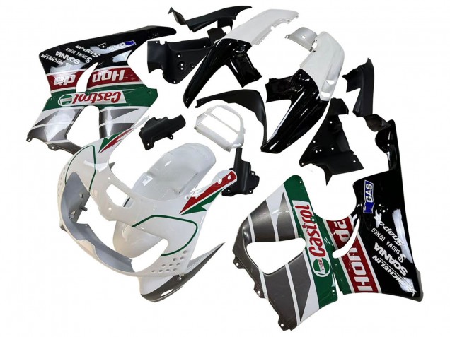 Carenados Moto Honda CBR900RR 893 1996-1997 - Blanco Verde Gris Negro Brillante Castrol Fábrica