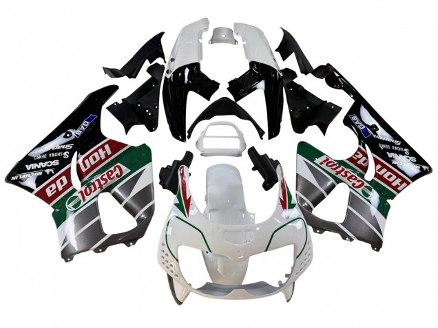 Carenados Moto Honda CBR900RR 893 1996-1997 - Blanco Verde Gris Negro Brillante Castrol Fábrica