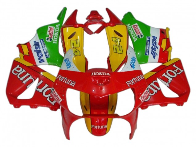 Carenados Moto Honda CBR900RR 919 1998-1999 - Rojo Amarillo Verde Blanco Fortuna Castrol Fábrica