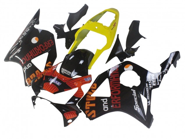 Carenados Moto Honda CBR900RR 954 2002-2003 - Amarillo Rojo Negro Brillante Repsol Rossi Fábrica