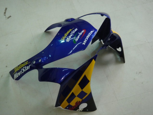 Carenados Moto Honda CBR900RR 954 2002-2003 - Azul Amarillo Negro Brillante Telefonica MoviStar Castrol Fábrica