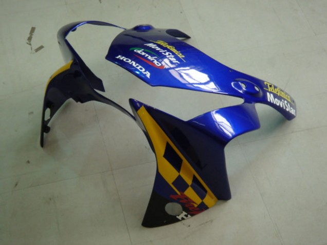 Carenados Moto Honda CBR900RR 954 2002-2003 - Azul Amarillo Negro Brillante Telefonica MoviStar Castrol Fábrica