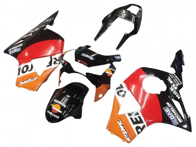 Kits Carenado Moto Honda CBR900RR 954 2002-2003 - Naranja Blanco Rojo Negro Brillante Repsol Fábrica