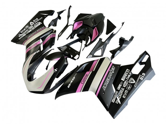 Carenados Moto Ducati 848 2007-2014 - Blanco Rosa Negro Brillante Connie Fábrica