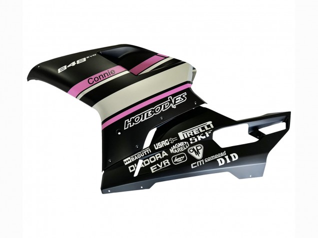 Carenados Moto Ducati 848 2007-2014 - Blanco Rosa Negro Brillante Connie Fábrica