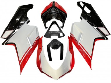 Carenado Moto Ducati 848/1098/1198 2007-2014 - Blanco Rojo Negro Brillante Fábrica