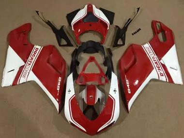 Carenados Moto Ducati 848 2007-2014 - Blanco Rojo Corse Fábrica