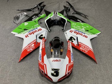 Carenados Moto Ducati 848/1098/1198 2007-2014 - Blanco Rojo Verde Valsir 3 Fábrica