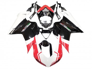 Carenados Moto Ducati 848/1098/1198 2007-2014 - Blanco Rojo Negro Brillante Fábrica