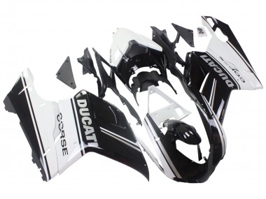 Carenados Moto Ducati 848/1098/1198 2007-2014 - Blanco Negro Brillante Corse Fábrica