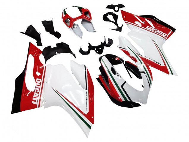 Carenados Moto Ducati 1199 2011-2014 - Blanco Rojo Verde Negro Brillante Fábrica