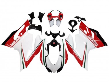 Carenados Moto Ducati 1199 2011-2014 - Blanco Rojo Verde Negro Brillante Fábrica