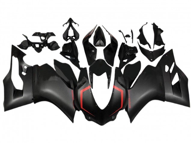 Carenados Moto Ducati 1299 2015-2020 - Negro FibraCarbono Estilo Rojo Fábrica