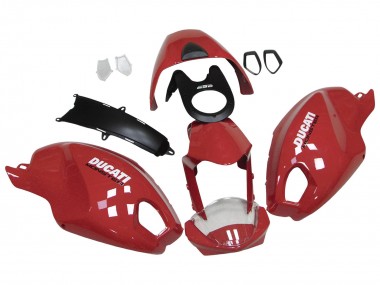 Carenados Moto Ducati Monster 696 796 1100 1100S 2008-2012 - Rojo Blanco Fábrica