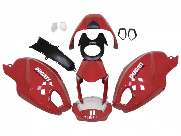 Carenados Moto Ducati Monster 696 796 1100 1100S 2008-2012 - Rojo Blanco Fábrica