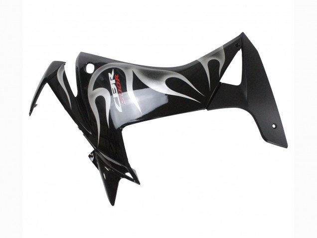 Carenados Moto Honda CBR500R 2013-2015 - Negro Brillante Plata Llama Fábrica