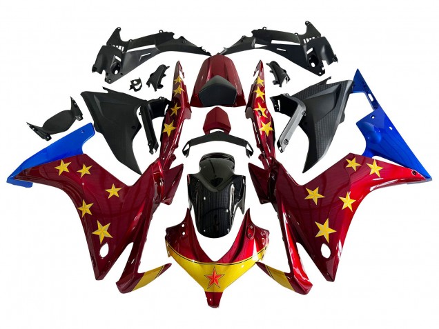 Carenados Moto Honda CBR500R 2013-2015 - Rojo Azul Amarillo Estrella Fábrica