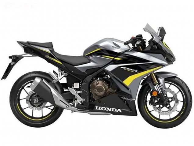 Carenados Moto Honda CBR500R 2022-2023 - Plata Amarillo Negro Brillante Fábrica