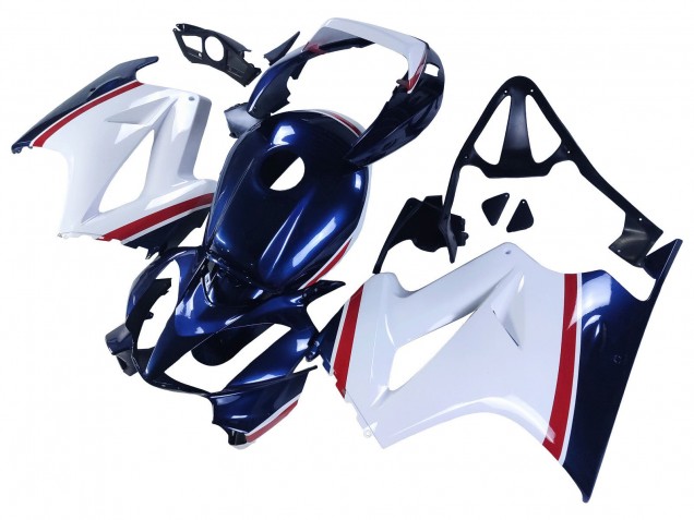 Carenados Moto Honda VFR 800 2002-2013 - Blanco Rojo Azul Oscuro Fábrica