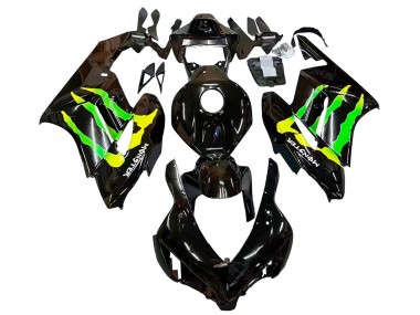 Carenados Moto Honda CBR1000RR 2004-2005 - Negro Brillante Amarillo Verde Monstruo Fábrica