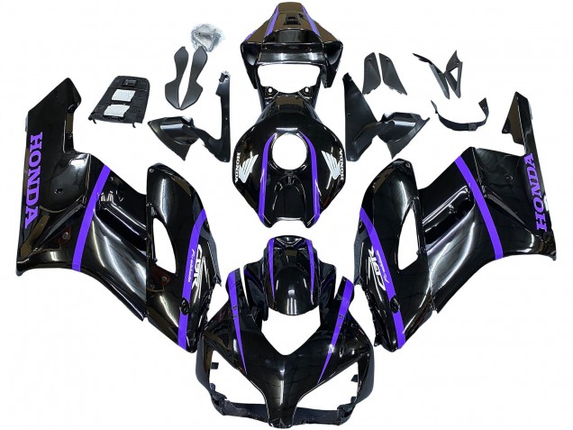 Carenados Moto Honda CBR1000RR 2004-2005 - Negro Brillante Púrpura Raya Fábrica