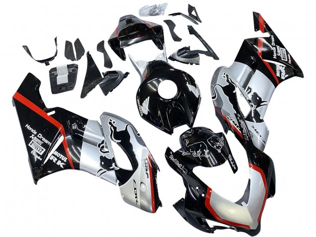 Carenados Moto Honda CBR1000RR 2004-2005 - Plata Negro Brillante Rojo Raya Fábrica