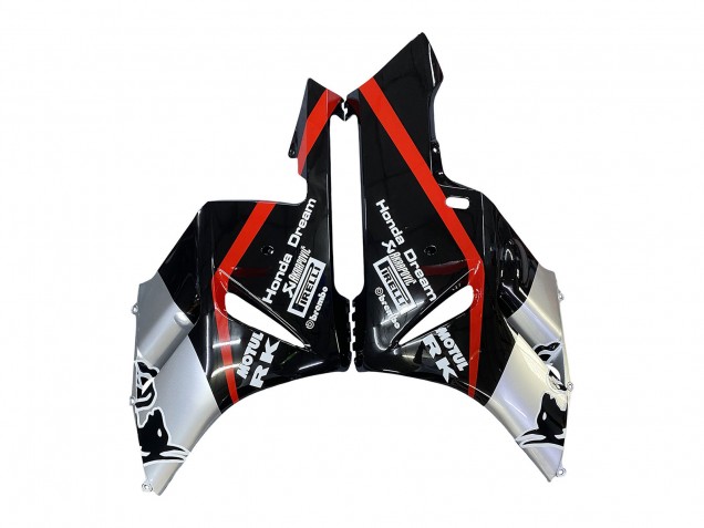 Carenados Moto Honda CBR1000RR 2004-2005 - Plata Negro Brillante Rojo Raya Fábrica