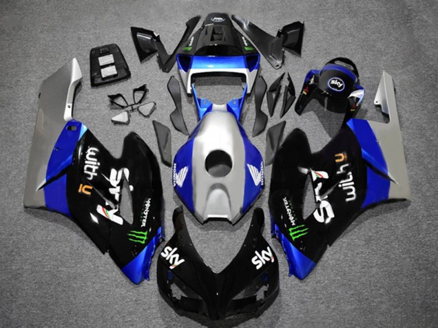 Carenados Moto Honda CBR1000RR 2004-2005 - Plata Azul Negro Brillante Verde Monstruo Sky Fábrica