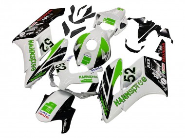 Carenados Moto Honda CBR1000RR 2004-2005 - Blanco Verde Negro Brillante Hannspree 52 Fábrica