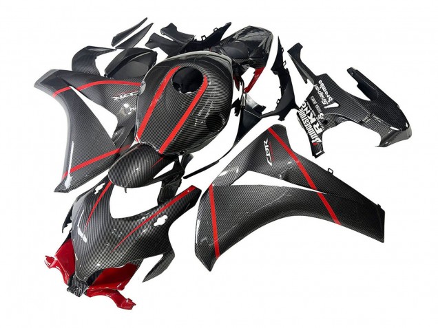 Carenados Moto Honda CBR1000RR 2008-2011 - Negro FibraCarbono Rojo Fábrica