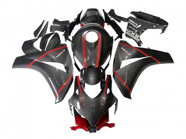 Carenados Moto Honda CBR1000RR 2008-2011 - Negro FibraCarbono Rojo Fábrica