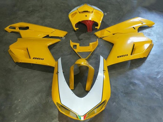 Carenados Moto Kawasaki EX250 2008-2012 - Blanco Amarillo Fábrica