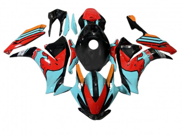 Carenados Moto Honda CBR1000RR 2012-2016 - Rojo Azul Claro Negro Brillante Fábrica