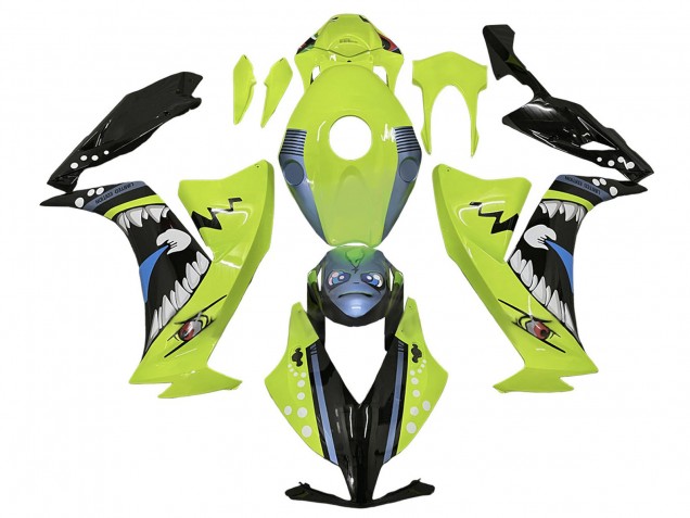 Carenados Moto Honda CBR1000RR 2012-2016 - Verde Claro Azul Negro Brillante Tiburón Fábrica