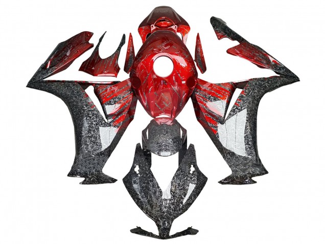 Carenados Moto Honda CBR1000RR 2012-2016 - Rojo Negro Falsificado FibraCarbono Fábrica