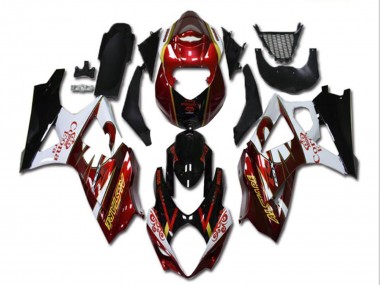 Carenados Moto Suzuki GSXR 1000 2007-2008 - Rojo Blanco Negro Corona Fábrica