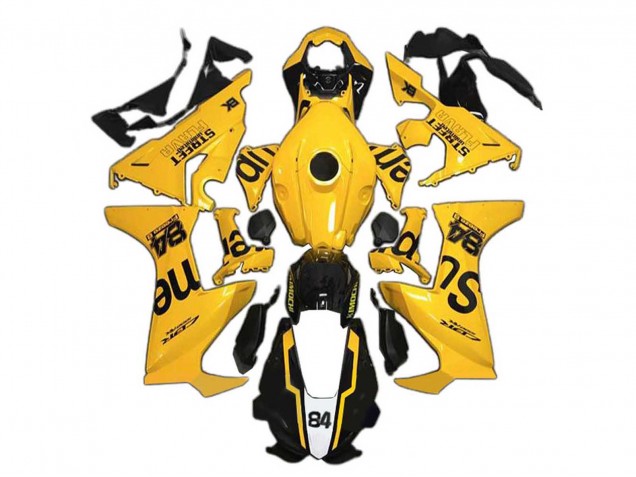 Carenados Moto Honda CBR1000RR 2017-2023 - Amarillo Negro Brillante Supreme 84 Fábrica