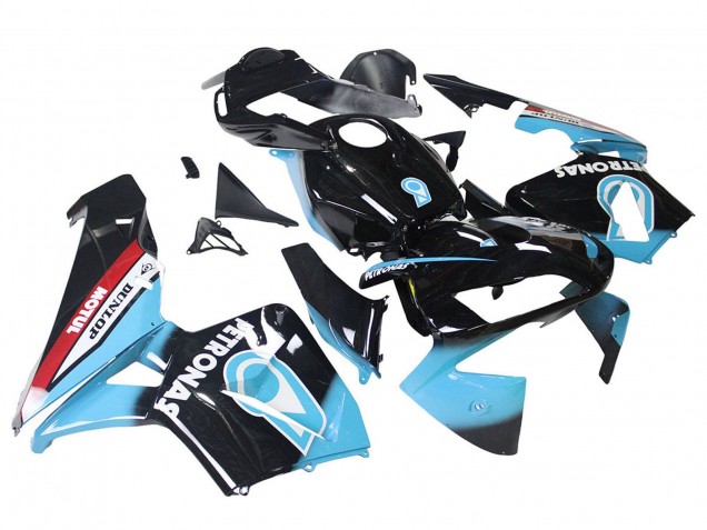 Carenados Moto Honda CBR600RR 2003-2004 - Azul Claro Rojo Negro Brillante Dunlop Fábrica