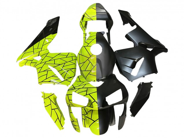 Carenados Moto Honda CBR600RR 2003-2004 - Fluorescent Verde Negro Mate Fábrica