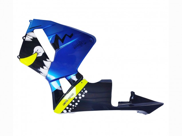 Carenados Moto Honda CBR600RR 2003-2004 - Azul Neon Amarillo Negro Brillante Tiburón Fábrica