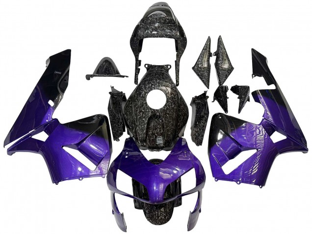 Carenados Moto Honda CBR600RR 2003-2004 - Púrpura Negro Falsificado FibraCarbono Fábrica