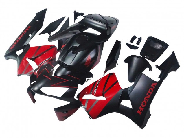 Carenados Moto Honda CBR600RR 2003-2004 - Rojo Negro Brillante Negro Mate Fábrica