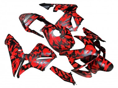 Carenados Moto Honda CBR600RR 2003-2004 - Negro Rojo Gris Camouflage Fábrica