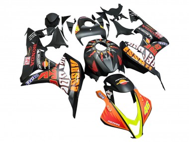 Carenados Moto Honda CBR600RR 2007-2008 - Negro Mate Naranja Rojo Rossi Repsol 46 Fábrica