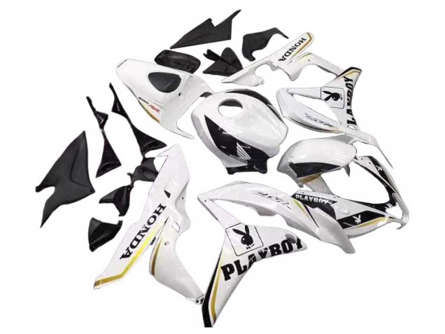 Carenado Moto Honda CBR600RR 2007-2008 - Blanco Oro Negro Brillante Playboy Fábrica